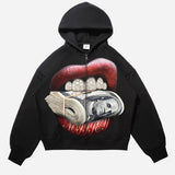 HOODIE MONEY BITING LIP DIAMOND GRILLS| NOISSEY