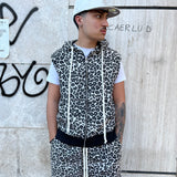 COMPLETO SMANICATO LEOPARDATO